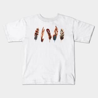 Set Feather Watercolor Kids T-Shirt